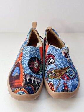 Mens Size 7.5 UIN Oh My Gaudi Canvas Slip-On Art Travel Comfort Shoes